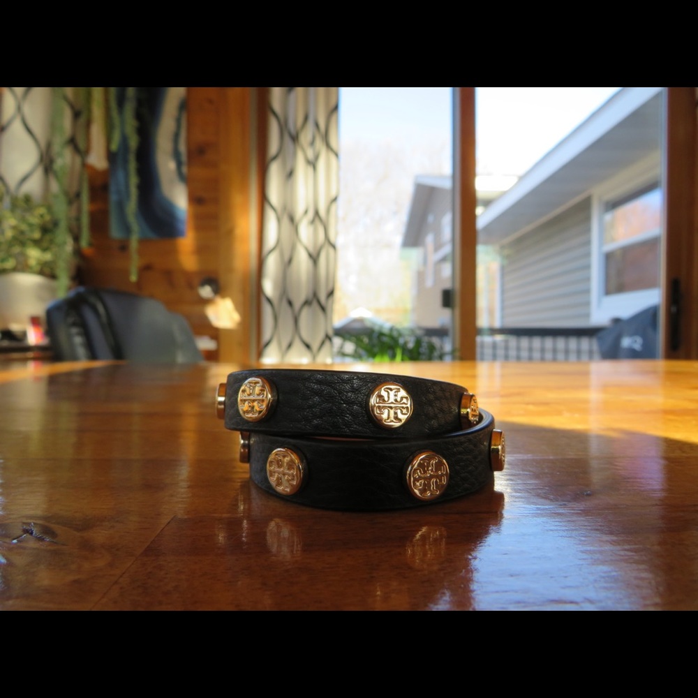 Tory Burch Double Wrap Logo Stud Bracelet